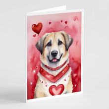 Load image into Gallery viewer, Anatolian Shepherd Dog My Valentine Greeting Cards - Blank Note Cards – 8-Pack of Artist-Designed Cards with Envelopes