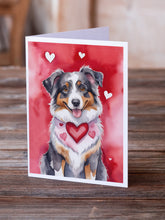 Load image into Gallery viewer, Australian Shepherd My Valentine Greeting Cards - Blank Note Cards – 8-Pack of Artist-Designed Cards with Envelopes