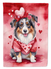 Load image into Gallery viewer, Australian Shepherd My Valentine House Flag
