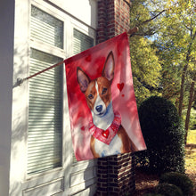 Load image into Gallery viewer, Basenji My Valentine House Flag