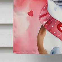 Load image into Gallery viewer, Basenji My Valentine House Flag
