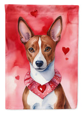 Load image into Gallery viewer, Basenji My Valentine House Flag