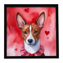 Load image into Gallery viewer, Basenji My Valentine Framed Metal Print