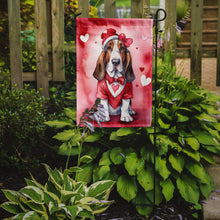 Load image into Gallery viewer, Basset Hound Valentine’s Day Garden Flag – Dog-Themed Heart Yard Decor