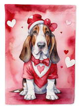Load image into Gallery viewer, Basset Hound Valentine’s Day Garden Flag – Dog-Themed Heart Yard Decor
