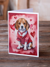 Load image into Gallery viewer, Beagle My Valentine Greeting Cards - Blank Note Cards – 8-Pack of Artist-Designed Cards with Envelopes