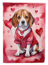 Load image into Gallery viewer, Beagle Valentine’s Day Garden Flag – Dog-Themed Heart Yard Decor