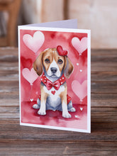 Load image into Gallery viewer, Beagle My Valentine Greeting Cards - Blank Note Cards – 8-Pack of Artist-Designed Cards with Envelopes