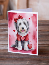 Load image into Gallery viewer, Bearded Collie My Valentine Greeting Cards - Blank Note Cards – 8-Pack of Artist-Designed Cards with Envelopes