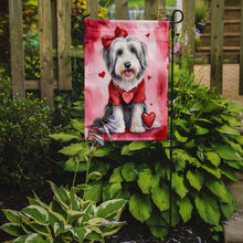 Load image into Gallery viewer, Bearded Collie Valentine’s Day Garden Flag – Dog-Themed Heart Yard Decor
