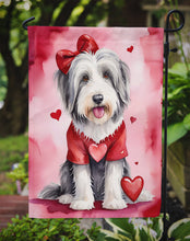 Load image into Gallery viewer, Bearded Collie Valentine’s Day Garden Flag – Dog-Themed Heart Yard Decor