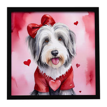 Load image into Gallery viewer, Bearded Collie My Valentine Framed Metal Print
