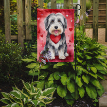 Load image into Gallery viewer, Bearded Collie Valentine’s Day Garden Flag – Dog-Themed Heart Yard Decor