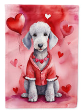 Load image into Gallery viewer, Bedlington Terrier Valentine’s Day Garden Flag – Dog-Themed Heart Yard Decor