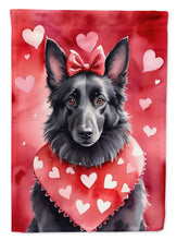 Load image into Gallery viewer, Belgian Sheepdog Valentine’s Day Garden Flag – Dog-Themed Heart Yard Decor