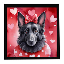 Load image into Gallery viewer, Belgian Sheepdog My Valentine Framed Metal Print
