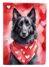 Load image into Gallery viewer, Belgian Sheepdog My Valentine House Flag