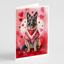 Load image into Gallery viewer, Belgian Tervuren My Valentine Greeting Cards - Blank Note Cards – 8-Pack of Artist-Designed Cards with Envelopes