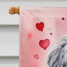 Load image into Gallery viewer, Bergamasco Sheepdog My Valentine House Flag