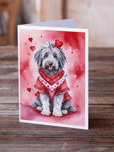 Load image into Gallery viewer, Bergamasco Sheepdog My Valentine Greeting Cards - Blank Note Cards – 8-Pack of Artist-Designed Cards with Envelopes