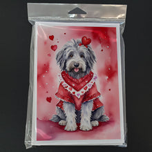 Load image into Gallery viewer, Bergamasco Sheepdog My Valentine Greeting Cards - Blank Note Cards – 8-Pack of Artist-Designed Cards with Envelopes