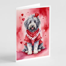 Load image into Gallery viewer, Bergamasco Sheepdog My Valentine Greeting Cards - Blank Note Cards – 8-Pack of Artist-Designed Cards with Envelopes