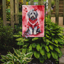 Load image into Gallery viewer, Bergamasco Sheepdog Valentine’s Day Garden Flag – Dog-Themed Heart Yard Decor