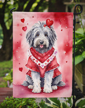 Load image into Gallery viewer, Bergamasco Sheepdog Valentine’s Day Garden Flag – Dog-Themed Heart Yard Decor