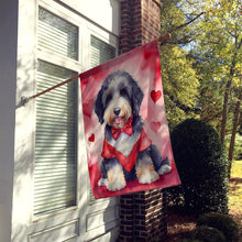 Load image into Gallery viewer, Bernedoodle My Valentine House Flag