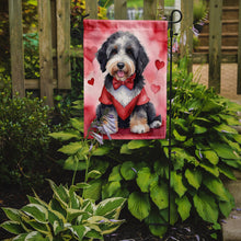 Load image into Gallery viewer, Bernedoodle Valentine’s Day Garden Flag – Dog-Themed Heart Yard Decor