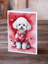 Load image into Gallery viewer, Bichon Frise My Valentine Greeting Cards - Blank Note Cards – 8-Pack of Artist-Designed Cards with Envelopes