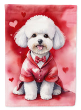 Load image into Gallery viewer, Bichon Frise Valentine’s Day Garden Flag – Dog-Themed Heart Yard Decor