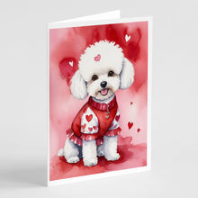 Load image into Gallery viewer, Bichon Frise My Valentine Greeting Cards - Blank Note Cards – 8-Pack of Artist-Designed Cards with Envelopes