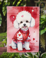 Load image into Gallery viewer, Bichon Frise Valentine’s Day Garden Flag – Dog-Themed Heart Yard Decor