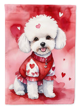 Load image into Gallery viewer, Bichon Frise Valentine’s Day Garden Flag – Dog-Themed Heart Yard Decor