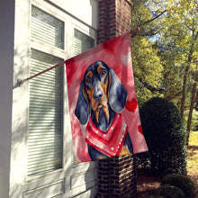 Load image into Gallery viewer, Black and Tan Coonhound My Valentine House Flag