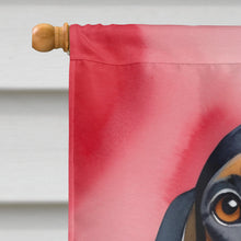 Load image into Gallery viewer, Black and Tan Coonhound My Valentine House Flag