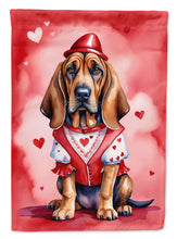 Load image into Gallery viewer, Bloodhound Valentine’s Day Garden Flag – Dog-Themed Heart Yard Decor