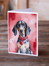 Load image into Gallery viewer, Bluetick Coonhound My Valentine Greeting Cards - Blank Note Cards – 8-Pack of Artist-Designed Cards with Envelopes