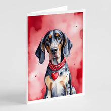 Load image into Gallery viewer, Bluetick Coonhound My Valentine Greeting Cards - Blank Note Cards – 8-Pack of Artist-Designed Cards with Envelopes