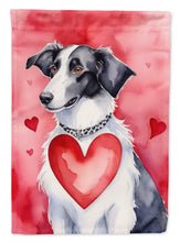 Load image into Gallery viewer, Borzoi Valentine’s Day Garden Flag – Dog-Themed Heart Yard Decor