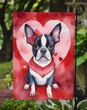 Load image into Gallery viewer, Boston Terrier Valentine’s Day Garden Flag – Dog-Themed Heart Yard Decor