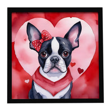 Load image into Gallery viewer, Boston Terrier My Valentine Framed Metal Print