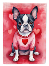 Load image into Gallery viewer, Boston Terrier My Valentine House Flag