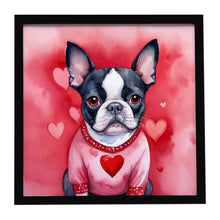 Load image into Gallery viewer, Boston Terrier My Valentine Framed Metal Print