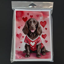 Load image into Gallery viewer, Boykin Spaniel My Valentine Greeting Cards - Blank Note Cards – 8-Pack of Artist-Designed Cards with Envelopes