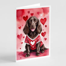 Load image into Gallery viewer, Boykin Spaniel My Valentine Greeting Cards - Blank Note Cards – 8-Pack of Artist-Designed Cards with Envelopes