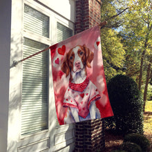 Load image into Gallery viewer, Brittany Spaniel My Valentine House Flag