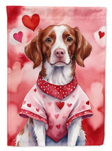 Load image into Gallery viewer, Brittany Spaniel My Valentine House Flag