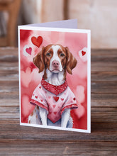 Load image into Gallery viewer, Brittany Spaniel My Valentine Greeting Cards - Blank Note Cards – 8-Pack of Artist-Designed Cards with Envelopes